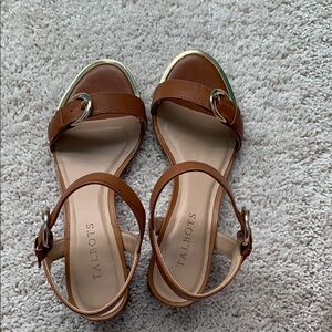 Talbots Brown Leather Adjustable Strap Sandals